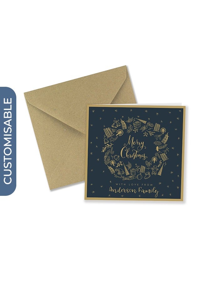 Share the Love Personalised Merry Christmas Greeting Card - Elegant Design with Custom Message Option - Image 1