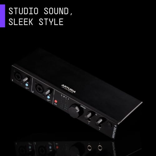 Arturia MiniFuse 4, 4-in/4-out USB-C Audio Interface with 2 Mic/Line/Instrument Preamps, 2 Line Inputs, 2 x 250mA USB-A Hub Ports, and Included Software Suite - Mac/PC (Black) - Image 2