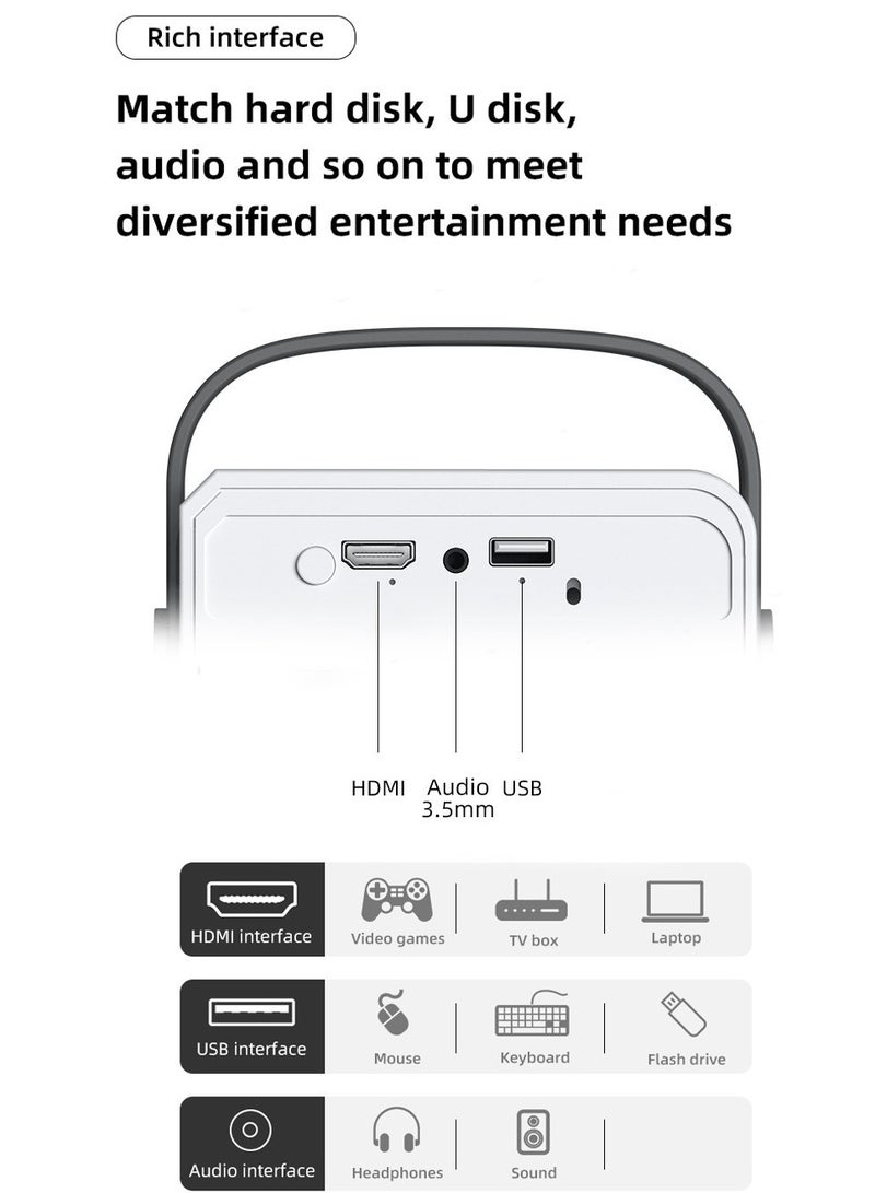T2pro projector - high-definition Bluetooth WiFi multi-screen home theater projector - portable with electric focusing  - Image 5