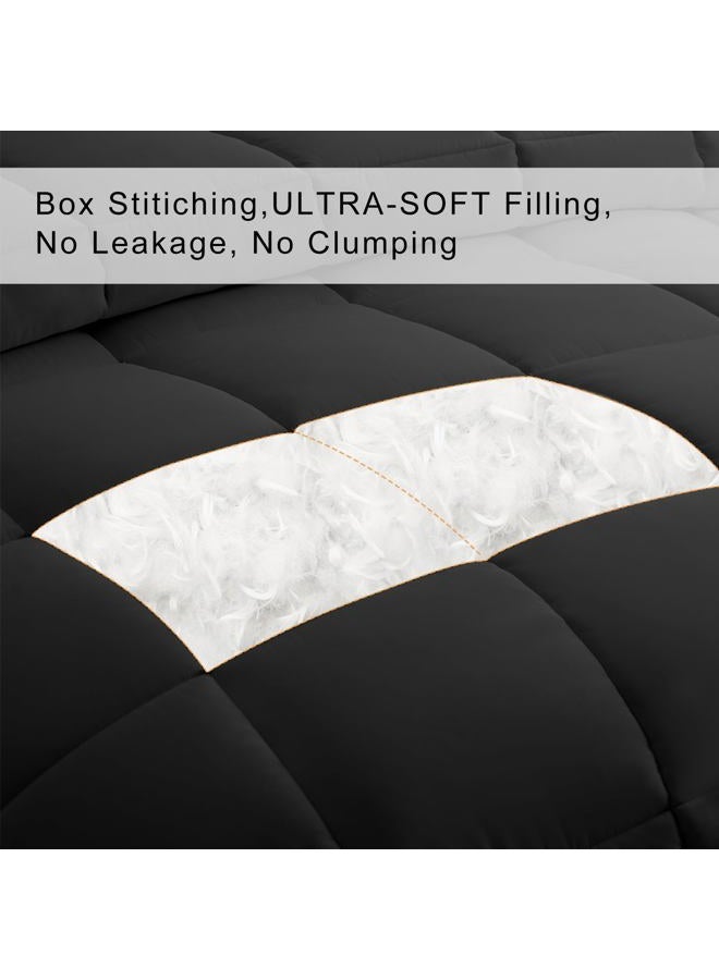 COHOME Down Alternative Comforter Duvet Insert Oversized King - Black - Image 3