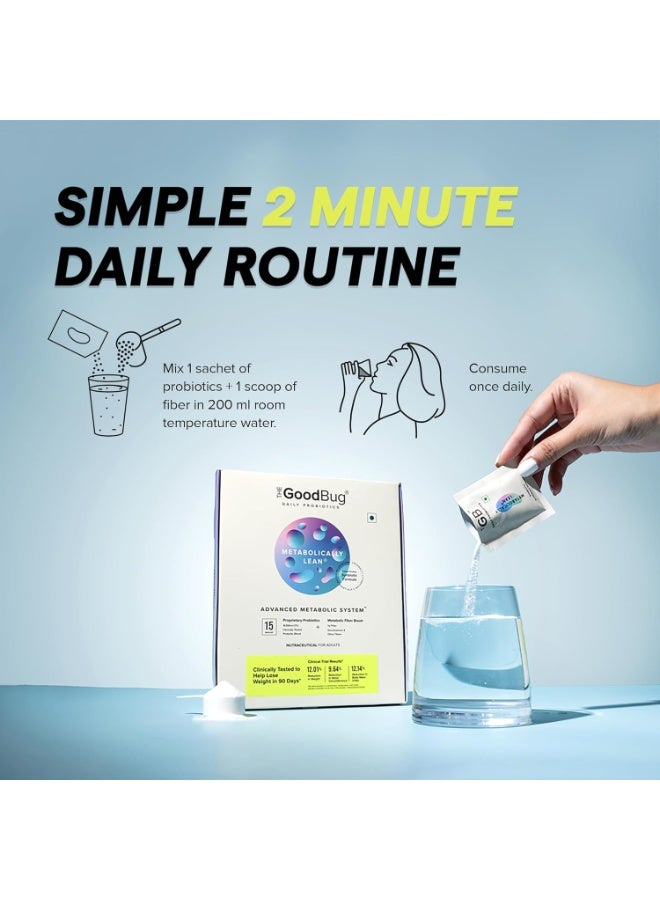 The Good Bug Metabolically Lean: Advance Metabolic System | Weight Loss For Women & Men | 16 b CFUs Probiotics Supplement + L-Carnitine + 7g Prebiotic Fiber | Boosts GLP1, Metabolism & Reduces Cravings Naturally | 15 Days Pack - Image 4