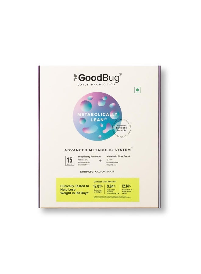 The Good Bug Metabolically Lean: Advance Metabolic System | Weight Loss For Women & Men | 16 b CFUs Probiotics Supplement + L-Carnitine + 7g Prebiotic Fiber | Boosts GLP1, Metabolism & Reduces Cravings Naturally | 15 Days Pack - Image 1
