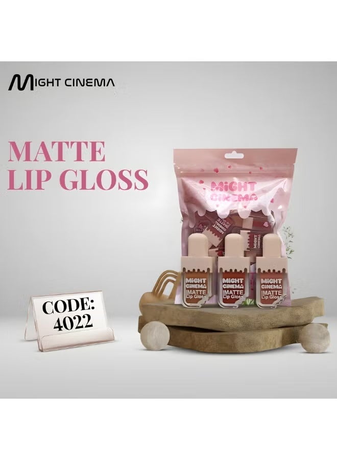 ملمع شفاه صغير بلون مطفي من مايت سينما، عبوة من 12 قطعة، موديل - 4022 - Image 2