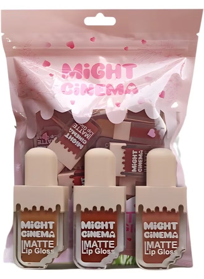 ملمع شفاه صغير بلون مطفي من مايت سينما، عبوة من 12 قطعة، موديل - 4022 - Image 1