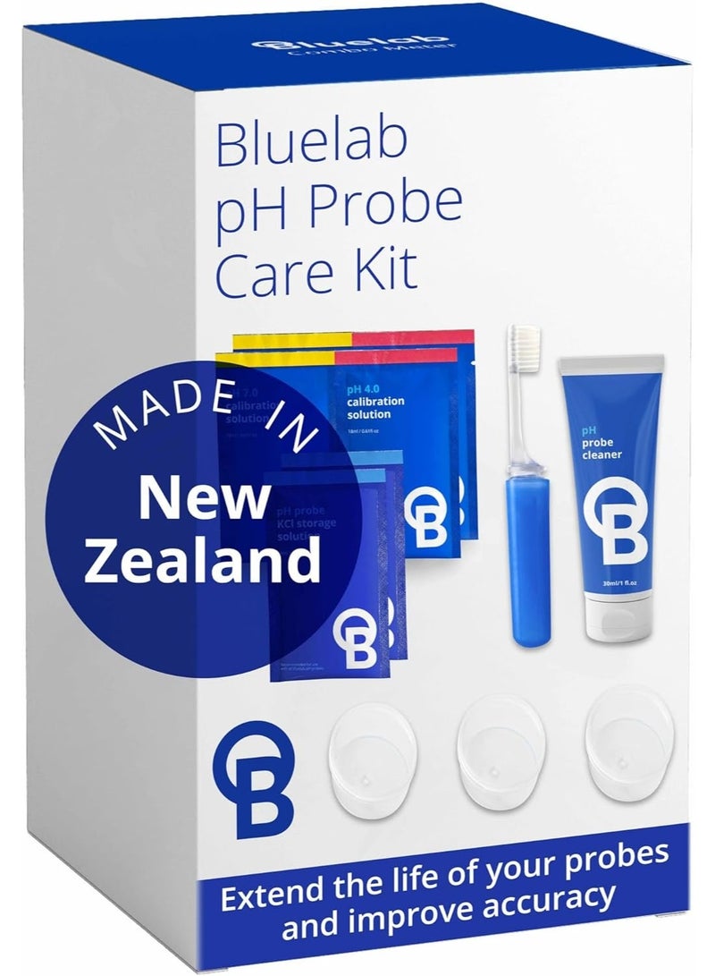 Bluelab CAREKITPH pH Probe Care Kit with Calibration Solution, Storage Solution, and Brush, used for pH Pen, Meter, Monitor, Controller and Tools for Hydroponic System and Indoor Plant Grow - Image 1
