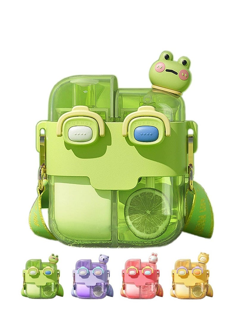 NIBEMINENT Kids Water Bottle with Straw, Cute Aesthetic Large Capacity Two-Layer Cup, Two Drink Bottle, Leak-Proof BPA-Free Cups for Toddlers Children, School, Sports, Daycare, Camp - Image 1