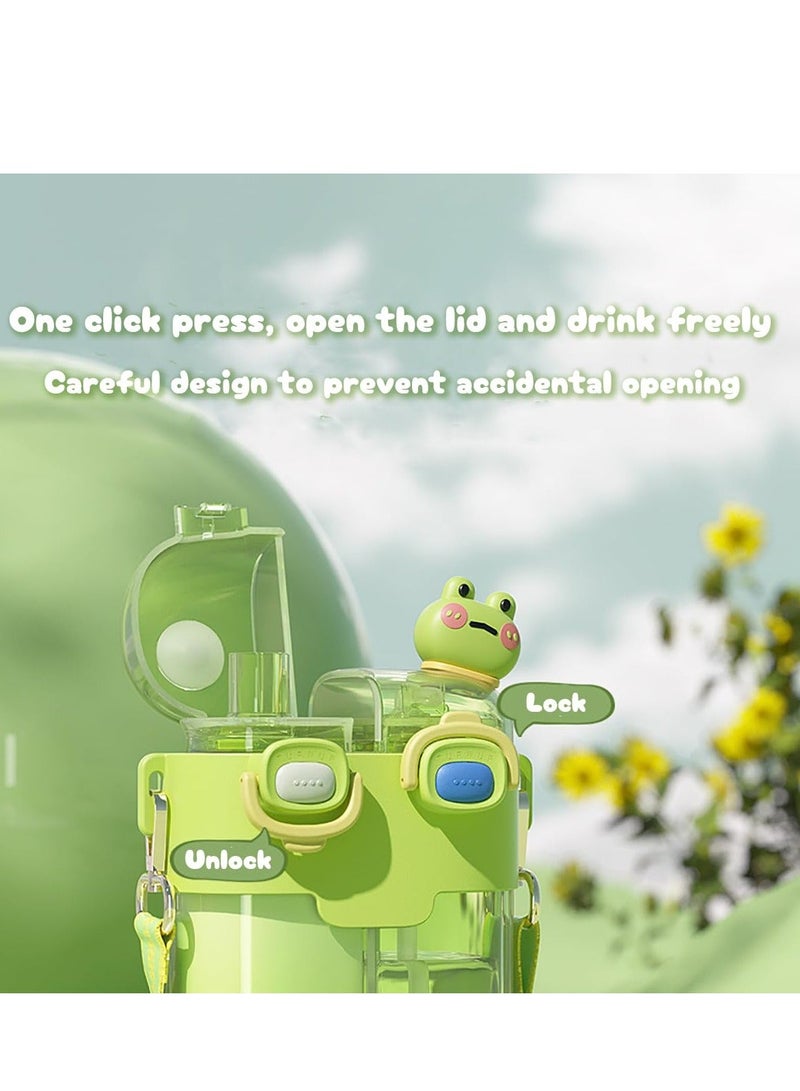 NIBEMINENT Kids Water Bottle with Straw, Cute Aesthetic Large Capacity Two-Layer Cup, Two Drink Bottle, Leak-Proof BPA-Free Cups for Toddlers Children, School, Sports, Daycare, Camp - Image 3