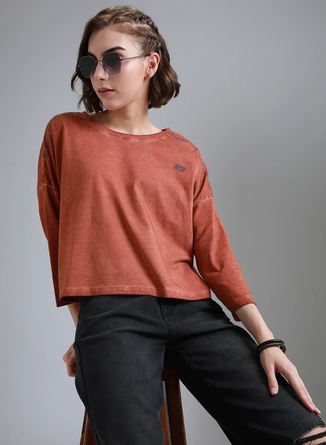 HIGH STAR Washed High Low Boxy Fit T-Shirt
