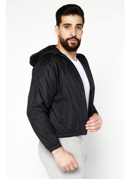 Reebok Men Sportswear Fit Long Sleeve Training Hooded Jacket, Black  - Image 2