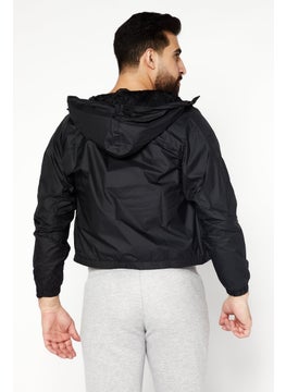 Reebok Men Sportswear Fit Long Sleeve Training Hooded Jacket, Black  - Image 4