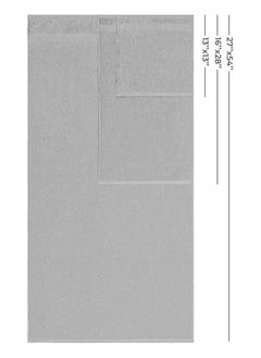 Safi Plus Towel Set Luxury Hotel Quality 500 GSM Genuine Combed Cotton, Super Soft & Absorbent Family Bath Towels 6 Piece Set -  2 Bath Towels, 2 Hand Towels, 2 Washcloths - Light Grey  - Image 3