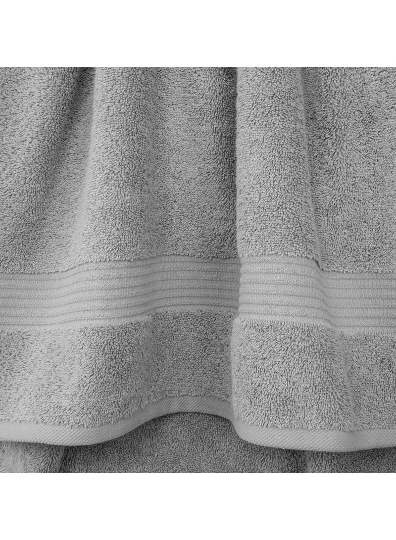 Safi Plus Towel Set Luxury Hotel Quality 500 GSM Genuine Combed Cotton, Super Soft & Absorbent Family Bath Towels 6 Piece Set -  2 Bath Towels, 2 Hand Towels, 2 Washcloths - Light Grey - Image 5