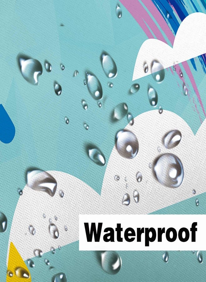 Wathon Funny Rainbow Shower Curtain for Kids, Colorful Rainbow White Cloud on Blue Sky Bathroom Curtains, Cute Creative Kids Cartoon Fabric Shower Curtain Sets with Hooks 72X72 Inches - Image 5