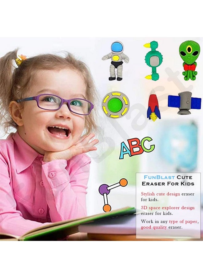 FunBlast Eraser for Kids - Space Explorer Erasers for Kids - School Stationary Kit for Kids, Return Gifts for Kids, Rubber Eraser for Kids, Eraser, Eraser Set, Stationary Set for Kids (Pack of 2) - Image 2