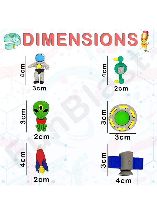 FunBlast Eraser for Kids - Space Explorer Erasers for Kids - School Stationary Kit for Kids, Return Gifts for Kids, Rubber Eraser for Kids, Eraser, Eraser Set, Stationary Set for Kids (Pack of 2) - Image 3