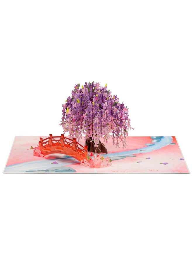 Paper Love Frndly Wisteria 3D Pop Up Card For All Occasion 100% Recycled And Ecofriendly Handmade 8" X 6" Cover With Removable Note Tag - Image 5