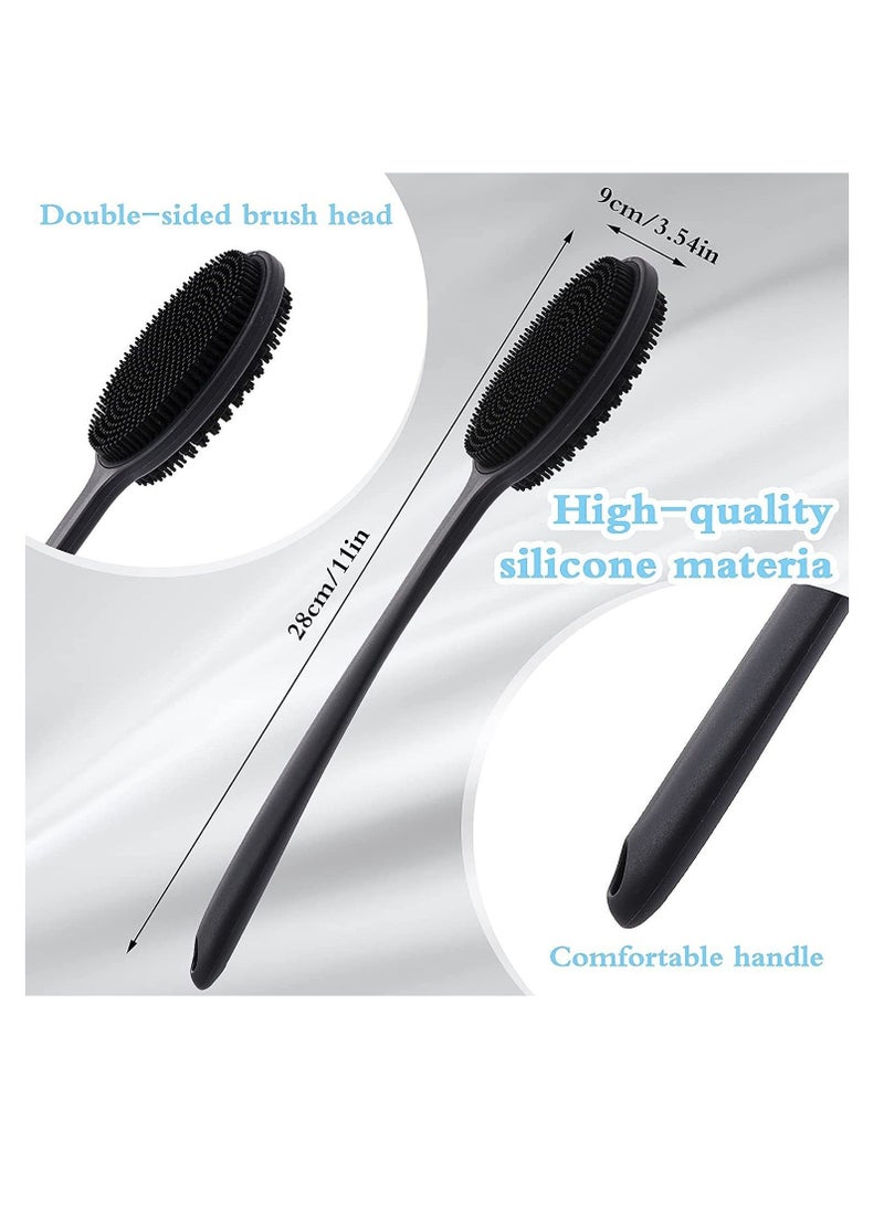 كابتن تيك SYOSI, Silicone Back Scrubber for Shower, Bath Body Brush with Long Handle, Double Sided Shower Brush for Exfoliating and Massage, Can Produce Rich Foam, for Men and Women - Image 5