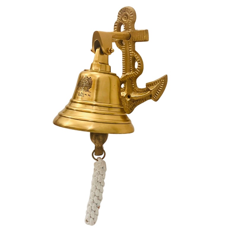 ALADEAN Anchor Ship Bells Large Dinner Call Bell Indoor Outdoor Wall Mount Decorative Bell Loud House Bell for Door Pub Office Last Order School Call Bells - Image 2