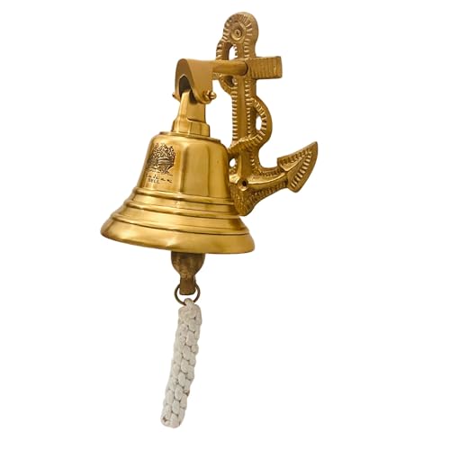 ALADEAN Anchor Ship Bells Large Dinner Call Bell Indoor Outdoor Wall Mount Decorative Bell Loud House Bell for Door Pub Office Last Order School Call Bells - Image 1