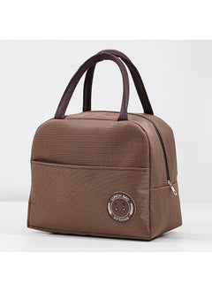 Factory wholesale thermal insulation bag waterproof fresh aluminum foil lunch box bag work Portable Primary School student lunch bag travel ice bag 600d-brown