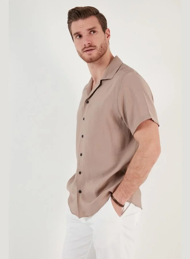 Buratti  Buratti Regular Fit Apache Collar Short Sleeve Modal Shirt Men's SHIRT CF24S117929 for Men | Best Price UAE