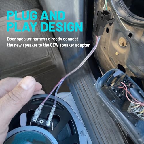 NuIth 6.5 inch Speaker Adapter Bracket W/Speaker Wire Harness Select for GM GMC Chevy Buick Cadillac 1993-2007 6.5” Aftermarket Front Rear Door Speaker Spacer Ring Wiring Harness - Image 5