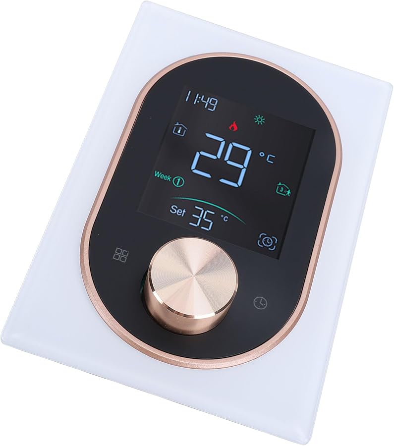 Smart Color Thermostat Touchscreen Knob Control LCD Display White for Home Office Shop - Image 5