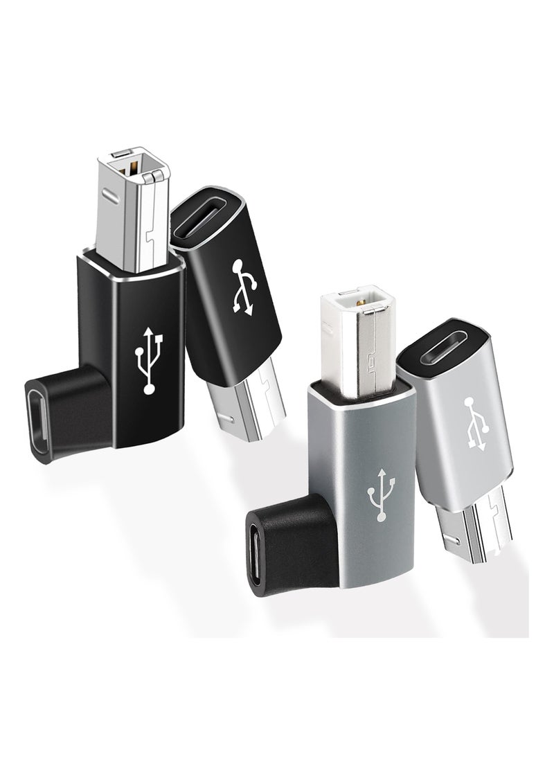 SANMUGEED 4 Pack USB C to B Print Converter Type C to MIDI Digital Interface Adapter, Connect Keyboard to Mobile Phone via OTG, for Printer, Electric Piano  - Image 1