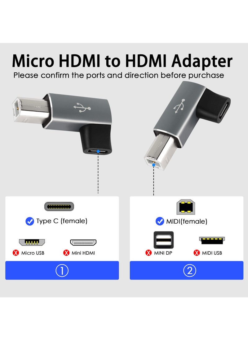 SANMUGEED 4 Pack USB C to B Print Converter Type C to MIDI Digital Interface Adapter, Connect Keyboard to Mobile Phone via OTG, for Printer, Electric Piano  - Image 3