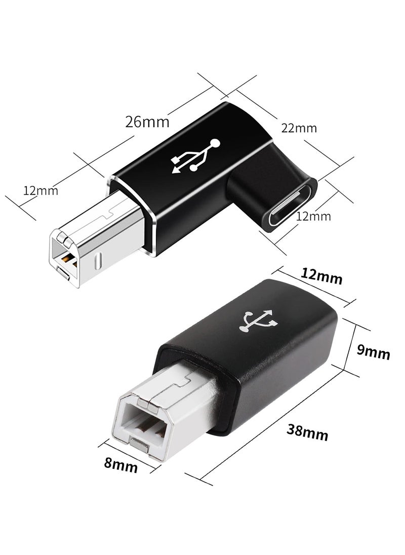 SANMUGEED - 4 Pack USB C to B Print Converter Type C to MIDI Digital Interface Adapter, Connect Keyboard to Mobile Phone via OTG, for Printer, Electric Piano - Image 1
