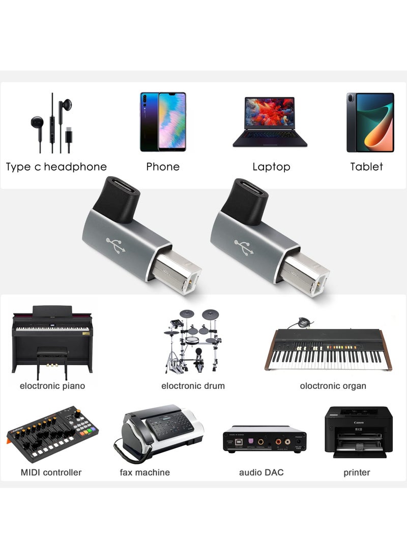 SANMUGEED 4 Pack USB C to B Print Converter Type C to MIDI Digital Interface Adapter, Connect Keyboard to Mobile Phone via OTG, for Printer, Electric Piano  - Image 4
