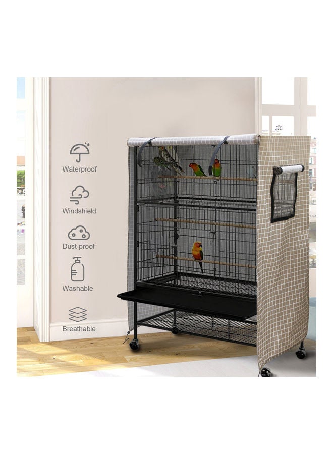 Generic Outdoor Breathable Waterproof Birdcage Cover with Window Drawstring Brown  - Image 3