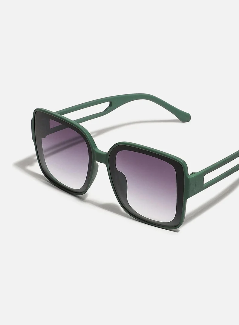 Haute Sauce Tinted Lens Black & Green Frame Oversized Sunglass