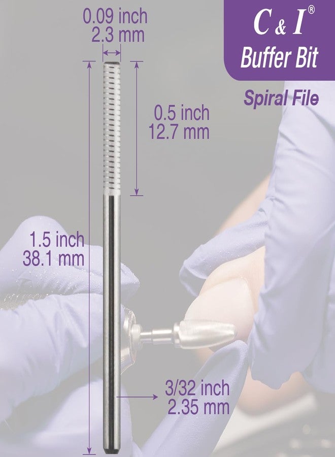 C & I Nail Buffer Nail Drill Bit for Nail Art Preparation Prep Clean Nail Bed Professional Efile for Nail Tech Safety E File Uncoated Nail Polish Clean Cuticle Callused Skin Smooth Nails 2 Way Rotate - Image 5