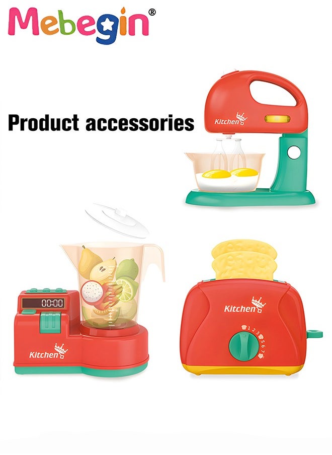 MEBEGIN 3 in 1 Kitchen Pretend Playset with Toaster, Blender and Juicer, Kitchen Appliances for Kids, Creative Play House Toys, Ideal Gift for Kids  - Image 4