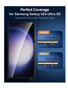 Excefore Tempered Glass Screen Protector, for Samsung Galaxy S24 Ultra, 2 Pack 6.8'' 5G, Full Coverage, Transparent HD Clear Anti-Scratch (Not for Galaxy S24 Plus & S24 6.1")  - Image 2