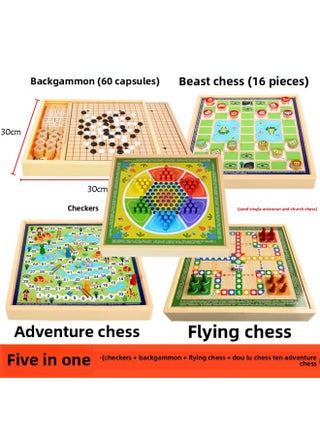 Flying Chess Children's Checkers Gobang Two-in-One Colosseum Chess Class Complete Educational Toys Multifunctional Game Chessboard-Color:Five-in-one [checkers, Flying Five, Adventure And Fighting Beasts]★★ - pzsku/Z392286B3CCF43002D4D8Z/45/1745603461/3b6d1395-95ad-4c5e-ae37-055439272b16
