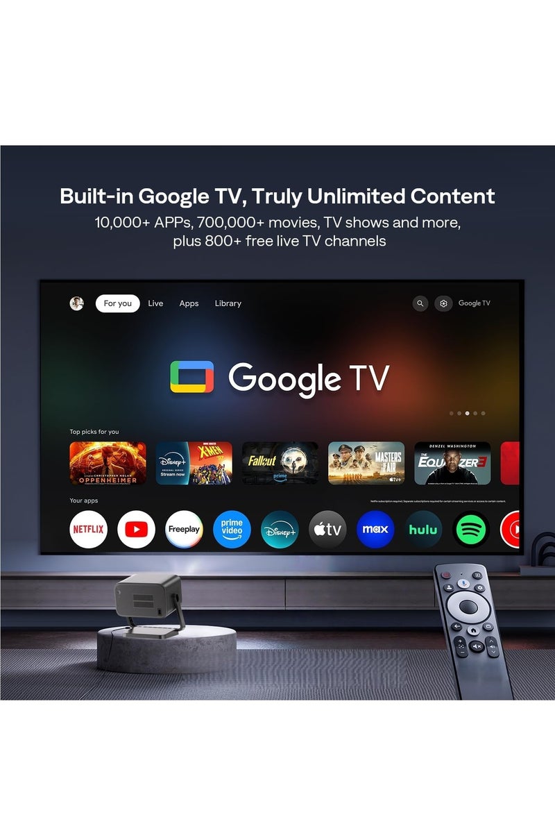 FlashHawk 4K Projector - 800 ANSI Native 1080P Mini Smart Android OS Projectors with WiFi And Bluetooth For Home Theater Outdoor Movie, Auto Focus, 3D Stereo Sound - Image 2