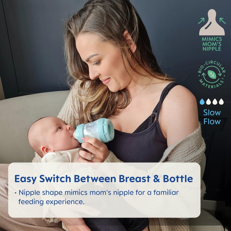 MAM Easy Start Anti-Colic Baby Bottle, Slow Flow, Breastfeeding-Like Silicone Nipple Bottle, Reduces Colic, Gas, & Reflux, Easy-to-Clean, BPA-Free, Vented Baby Bottles for Newborns, 0-3 Months - Image 4