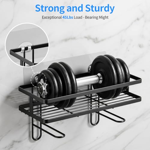 IOMDRWU Elegant Shower Caddy Adhesive Replacement, 6 PCS Strong Waterproof Adhesive Hooks and Strips for Shower Shelf and Bathroom Storage Shelves, No Drilling Also Fit Kitchen Rack - Image 3