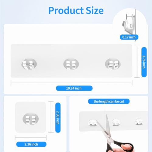 IOMDRWU Elegant Shower Caddy Adhesive Replacement, 6 PCS Strong Waterproof Adhesive Hooks and Strips for Shower Shelf and Bathroom Storage Shelves, No Drilling Also Fit Kitchen Rack - Image 2