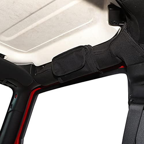 SQQP Roll Bar Sunglasses Holder Storage Bag for Jeep Wrangler JK TJ CJ YJ JKU JL JLU Unlimited 2/4 Door & Gladiator JT (Black) - Image 4