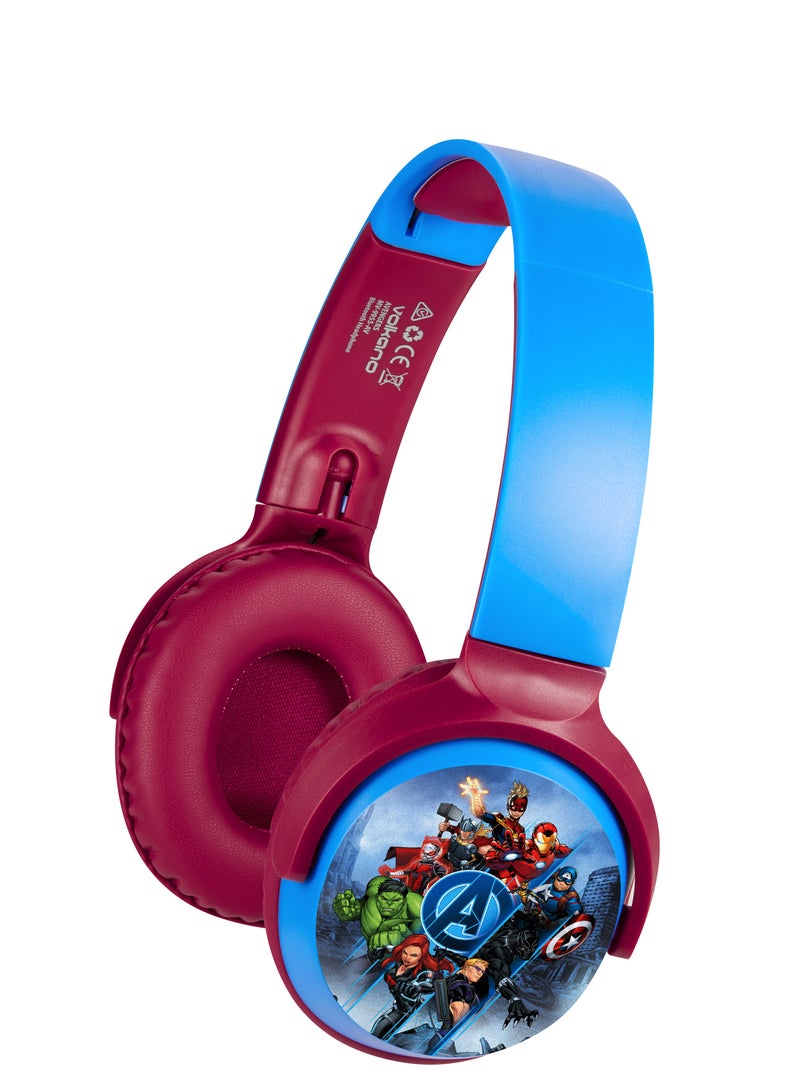 Volkano Marvel Avengers Kids Bluetooth Wireless Headphones – Foldable Stereo Headset with 85dB Volume Limit, Mic, AUX/TF Support, 40mm Drivers, Type-C Charging - Image 1