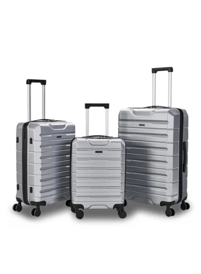 LIMRA Travel bags hard Luggage set 3 pieces size 28/24/20 inch Silver