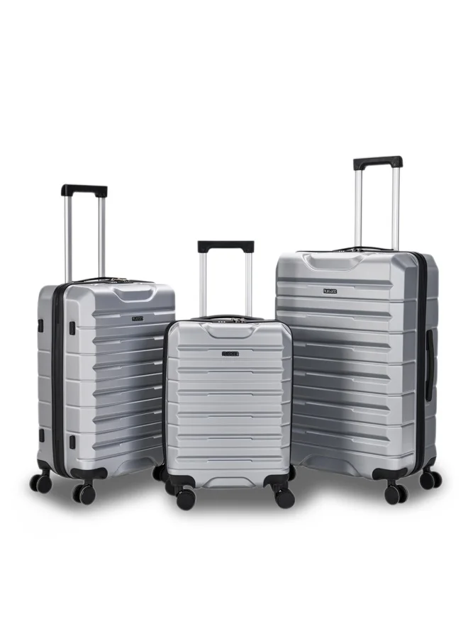 LIMRA Travel bags hard Luggage set 3 pieces size 28/24/20 inch Silver
