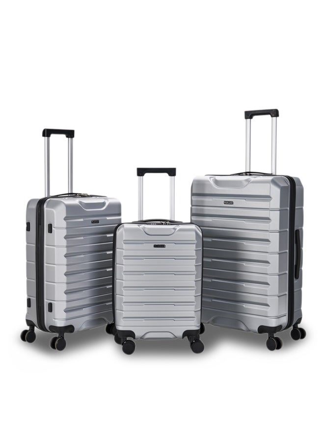 LIMRA Travel bags hard Luggage set 3 pieces size 28/24/20 inch Silver  - Image 1