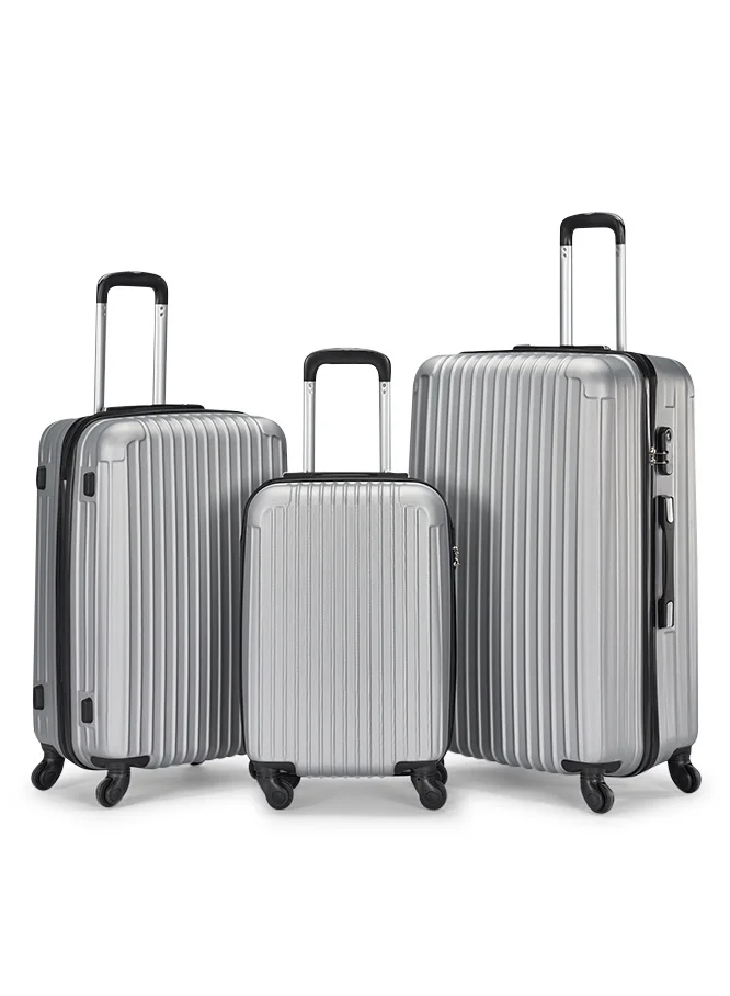 Limra Travel bags hard Luggage set 3 pieces size 28/24/20 inch Silver