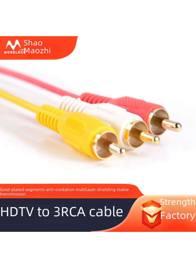 ماركة غير محددة كابل HDMI عالي الدقة من HDTV إلى 3RCA مطلي بـ HDTV إلى AV V Yuv كابل صوت رقمي للكمبيوتر - اللون: OD 6.0 نحاسي  - Image 3