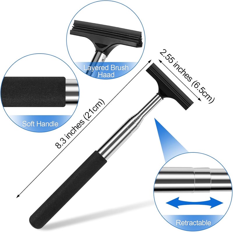 Guirnd 2 Pcs Car Mirror Wiper 386in Handle Car Side Mirror Squeegee Car Mirror Squeegee Side Mirror Squeegee Mini Squeegee for Rainy Foggy Weather - Image 2