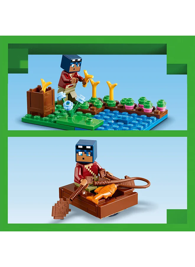 ليغو Minecraft The Frog House Building Toy, Gift for Girls and Boys & Kids aged 8 Plus Years Old, Gaming Construction Set with Characters and Animal Mob Figures 21256 (400 pieces)